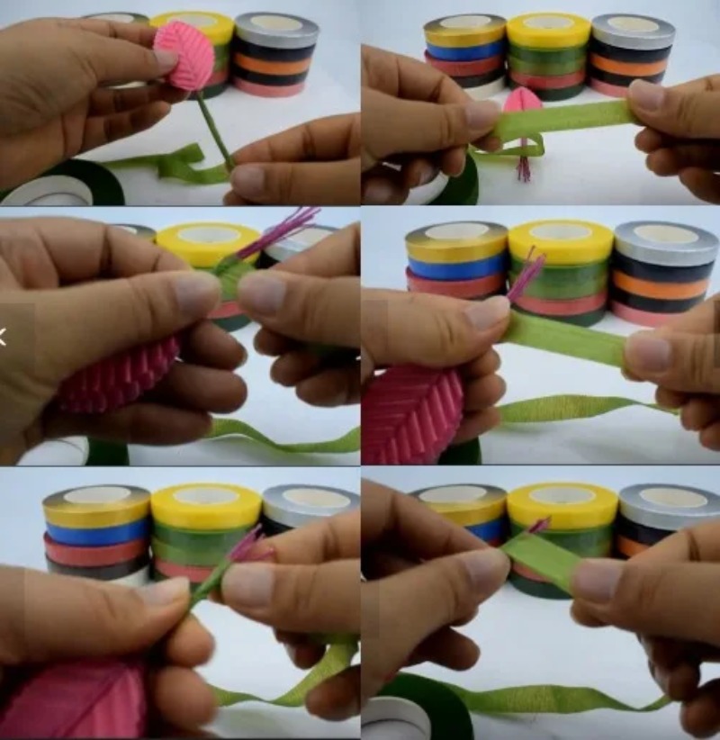 Floral Tape Green - 5 adet 30 yard kendinden yapışkanlı