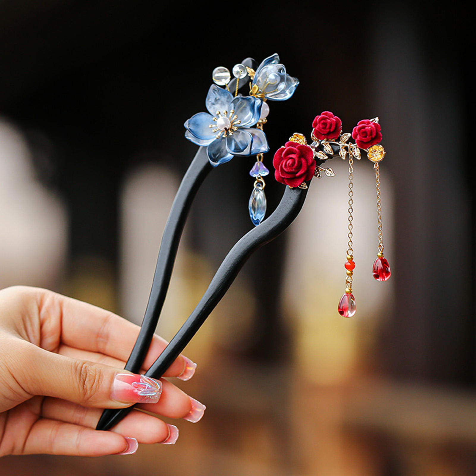 Supply Florist - Çin tarzı çiçek püskül saç tokası