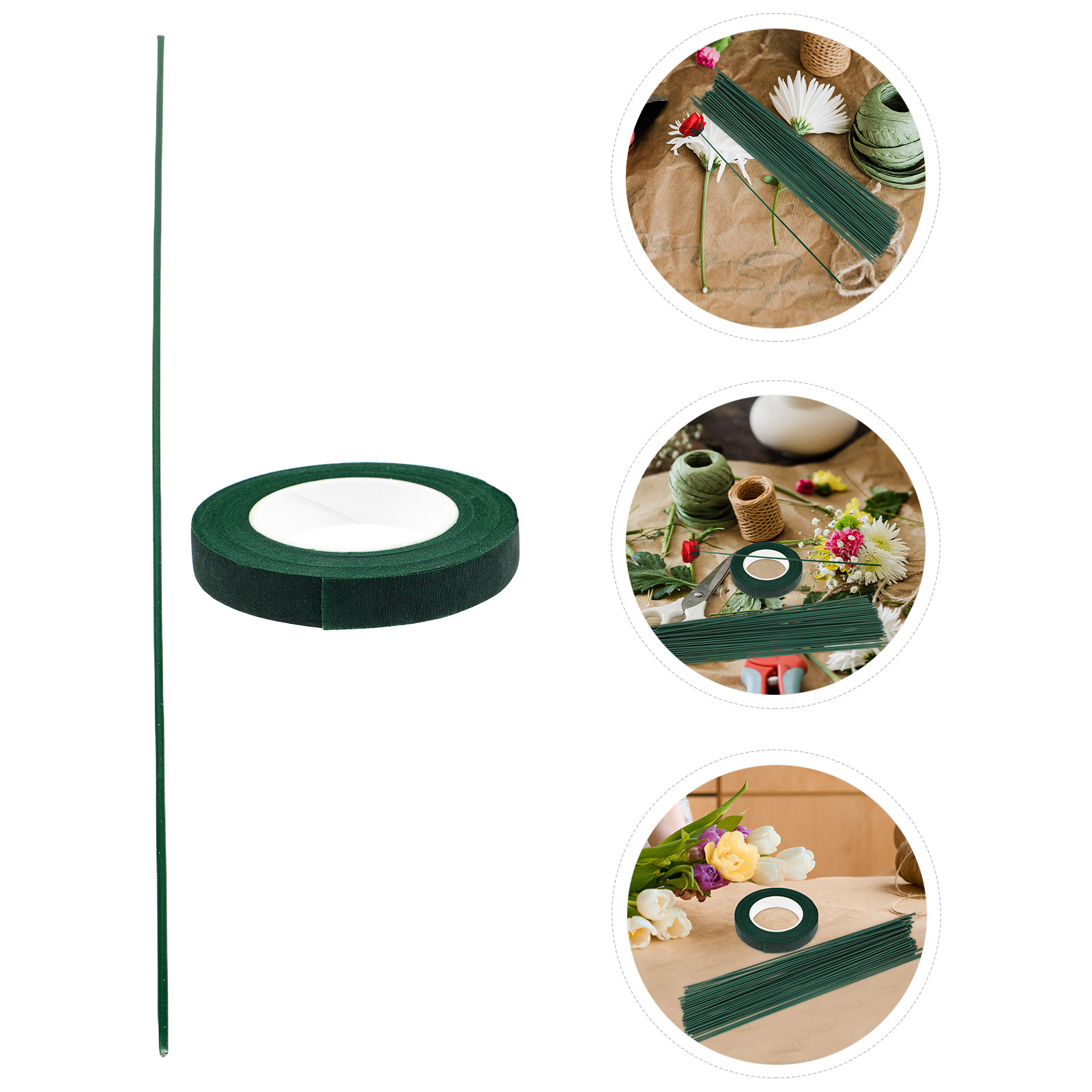 Floral Tape Green - 1 Set Çiçek Bant ve Tel